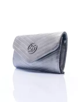 Сумка-конверт с логотипом, серебристая Kayra