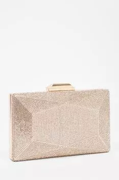 Сумка-коробка с геометрическим узором Gold Diamante QUIZ Clothing
