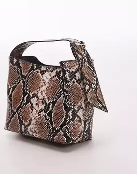 Сумка-коробка Topshop Gabby со змеиным принтом