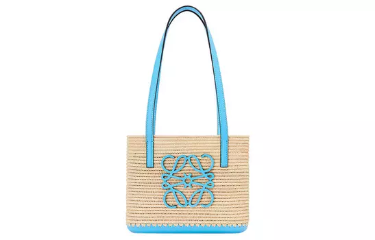 Сумка-корзина из рафии с коровьей кожей, сумка-шоппер, сумка через плечо, женская мини-сумка LOEWE