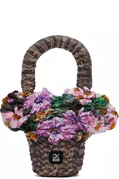 Сумка-корзина небольшого размера с разноцветными вставками J.Kim