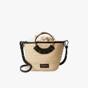 Сумка-корзинка Claudie Pierlot с кольцом-ручкой, бежевый / черный