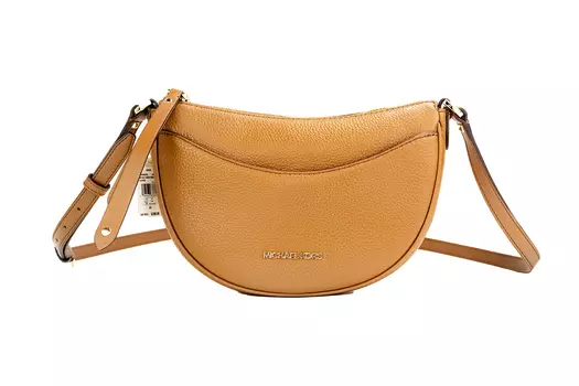 Сумка-кошелек через плечо Dover Small Luggage из шагреневой кожи в форме полумесяца Michael Kors