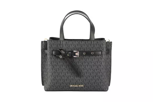 Сумка-кошелек через плечо из ПВХ Emilia Small Black Signature Michael Kors