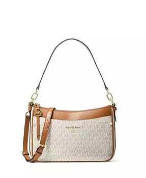 Сумка-кошелек через плечо с логотипом Jet Set Charm Top Zip Michael Kors, слоновая кость/кремовый