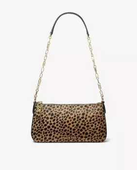 Сумка-кошелек через плечо с меховой ручкой-цепочкой Michael Michael Kors, черный