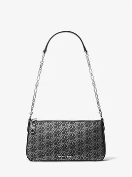 Сумка-кошелек Empire Medium Metallic Chain-Link Michael Kors, черный