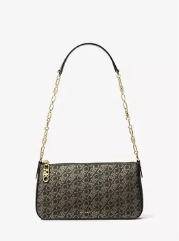 Сумка-кошелек Empire Medium Metallic Chain-Link Michael Kors, черный
