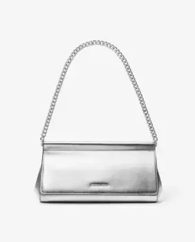 Сумка-кошелек из карминовой кожи Michael Michael Kors, серебряный