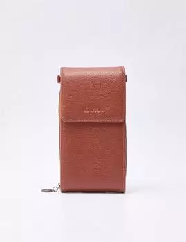 Сумка-кошелек из натуральной кожи Табачная Kayra