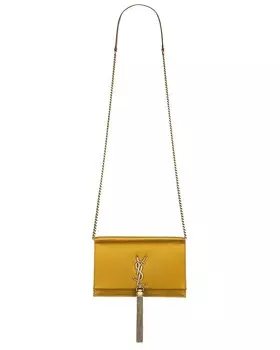 Сумка-кошелек Kate с цепочкой и кисточками Saint Laurent, цвет Jungle