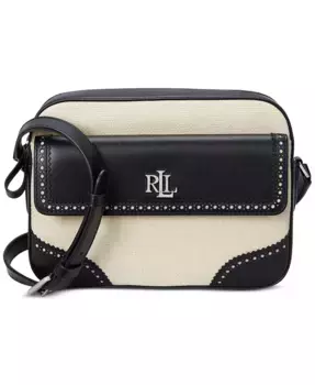 Сумка-кошелек Marcy Small из соломки и кожи Lauren Ralph Lauren, белый