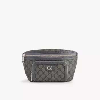Сумка-Кошелек на пояс из ткани с покрытием Interlocking g Gucci, серый