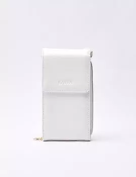 Сумка-кошелек-раскладушка из мятой лакированной кожи, белая Kayra