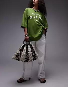 Сумка-кошелек Topshop Gemma в полоску, связанная крючком, черная