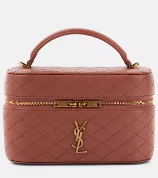 Сумка-косметичка Gaby из стёганой кожи Saint Laurent, Barely Pink