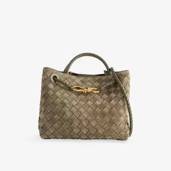 Сумка кожаная Bottega Veneta Andiamo с верхней ручкой, бронзовый