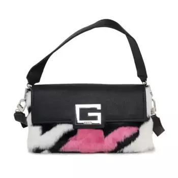 Сумка кожаная кроссбоди Guess, черный