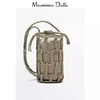 Сумка кожаная Massimo Dutti женская, кремовый