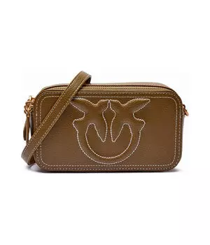 Сумка кожаная Pinko Carrie, зеленый