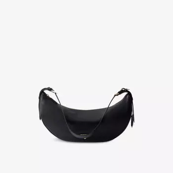 Сумка кожаная Prada с логотипом, черный