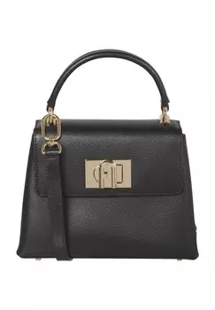 Сумка кожаная, с поворотным замком, женская FURLA, цвет Nero