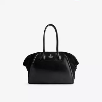 Сумка кожаная Vivienne Westwood Shirley с верхней ручкой, черный