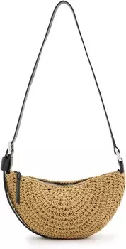 Сумка кросс-боди AllSaints Half Moon Xbody, цвет Almond