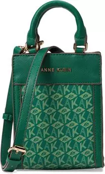 Сумка кросс-боди Anne Klein Mini North/South AK Cube Logo Crossbody, цвет Palm Leaf Tonal/Palm Leaf