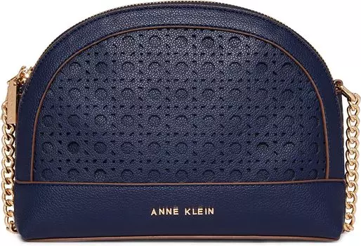 Сумка кросс-боди Anne Klein Perforated Triple Compartment Crossbody, темно-синий