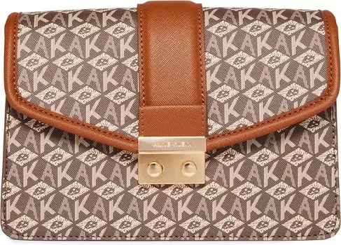 Сумка кросс-боди Anne Klein Small Flap Cube Logo Crossbody, цвет Saddle