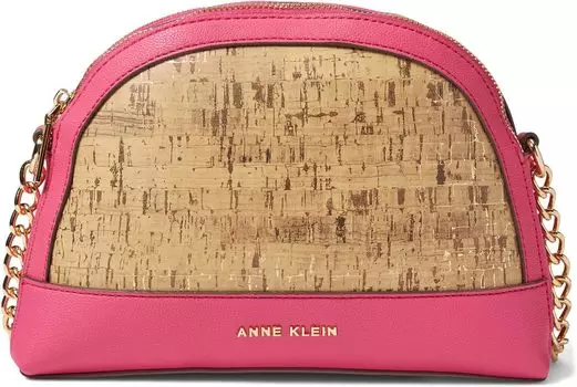 Сумка кросс-боди Anne Klein Triple Compartment Cork Crossbody, цвет Fuchsia