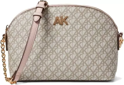Сумка кросс-боди Anne Klein Triple Compartment AK Logo Crossbody, цвет Truffle/Gardenia/Shell Pink
