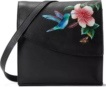 Сумка кросс-боди Anuschka Flap Messenger Crossbody 692, цвет Hummingbird Black