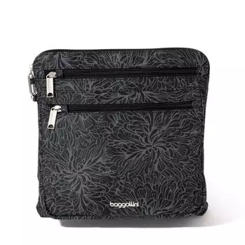 Сумка кросс-боди Baggallini Securtex Anti-Theft Large Crossbody, цвет Midnight Blossom Print