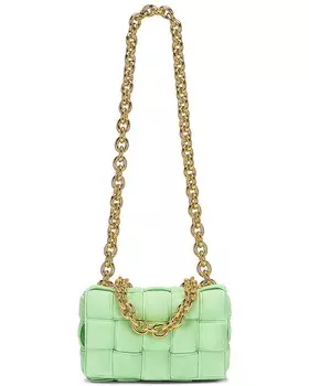 Сумка кросс-боди Bottega Veneta Chain Cassette, цвет Wasabi & Gold