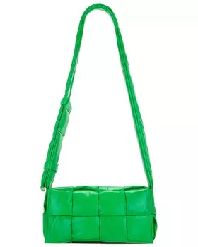 Сумка кросс-боди Bottega Veneta Medium Cassette Padded Messenger, цвет Parakeet & Silver