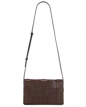 Сумка кросс-боди Bottega Veneta Medium Cassette Urban Leather Wave, цвет Light Brown & Silver