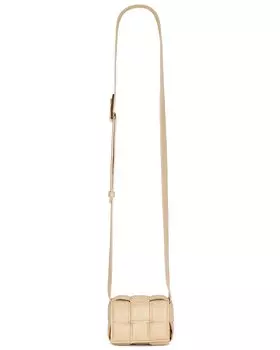 Сумка кросс-боди Bottega Veneta Padded Candy Cassette, цвет Porridge & Gold