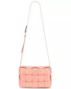 Сумка кросс-боди Bottega Veneta Padded Cassette, цвет Peachy & Silver