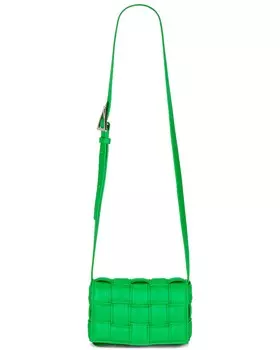 Сумка кросс-боди Bottega Veneta Small Cassette Shoulder, цвет Parakeet & Silver