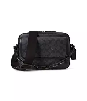 Сумка кросс-боди COACH Charter Flap Crossbody 24 In Signature Canvas, угольный