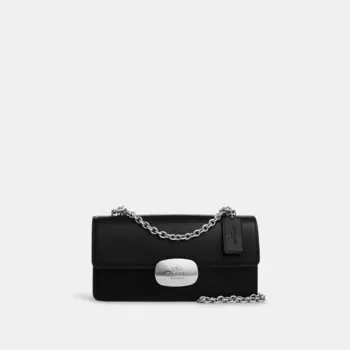 Сумка кросс-боди COACH Eliza Flap Crossbody, серебряный/черный