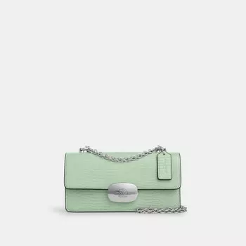 Сумка кросс-боди COACH Eliza Flap Crossbody, цвет Silver/Pale Green