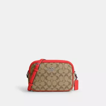Сумка кросс-боди COACH Jamie Camera, цвет Silver/Khaki/Miami Red