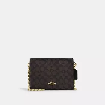 Сумка кросс-боди Coach Slim Crossbody Bag, золотой/ореховый/черный