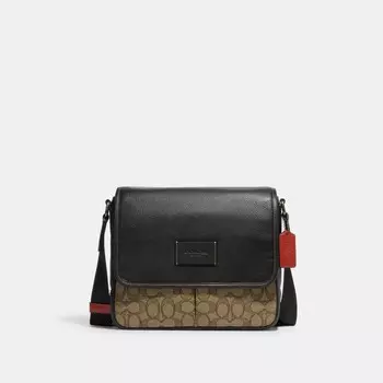 Сумка кросс-боди COACH Sprint Map, цвет Black Antique Nickel/Khaki/Black Multi