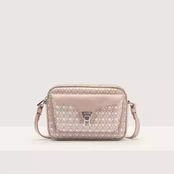 Сумка кросс-боди Coccinelle Beat Coated monogram small, цвет Multi Blanco/Rosette