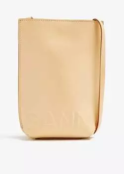 Сумка кросс-боди Ganni Small Banner, бежевый