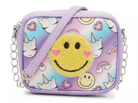 Сумка кросс-боди Gwen Happy Face Crossbody Omg Accessories, цвет lavender_yellow_multicolor